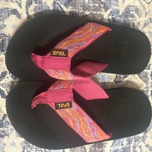 Teva Vibrant Pink and Patterned Flip Flops